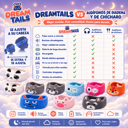 Audífonos Diadema para Niños Dreamtails – Para Dormir y Viajar